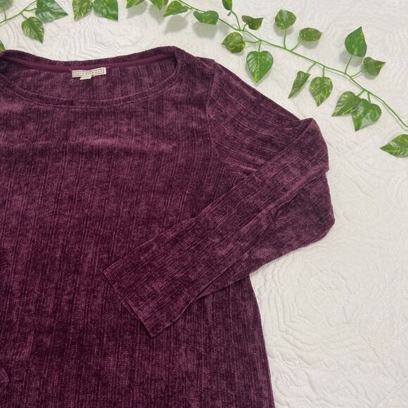 Dana Buchman Magenta Chenille Knit  Top Soft Textured Pullover Sweater - Picture 2 of 5